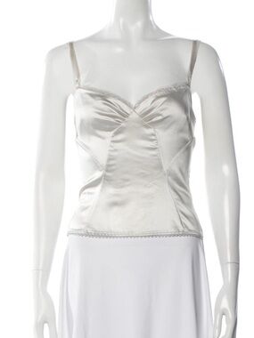 DOLCE & GABBANA D&G Vintage 2005 Collection Silver Grey V-Back Zip Back Camisole